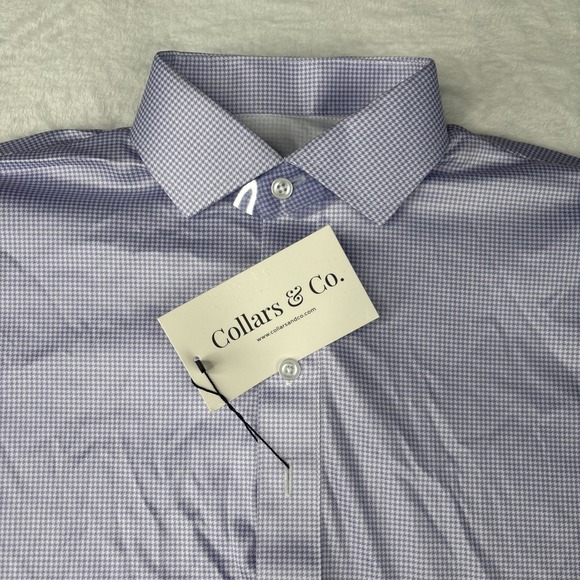 Collars And Co Other - Collars and Co. Short Sleeve Polo Lavender Houndstooth Shirt Size S Purple